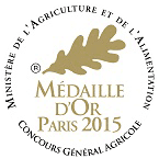 Médaille d'or du Concours Général Agricole, PARIS 2015