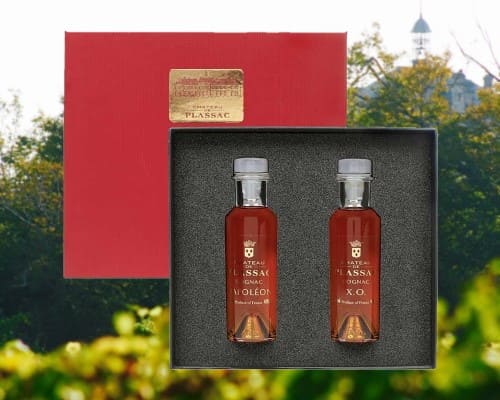 Cognac XO d’exception aux 5 médailles d’or + Cognac Napoléon Coffret Découverte Château de Plassac